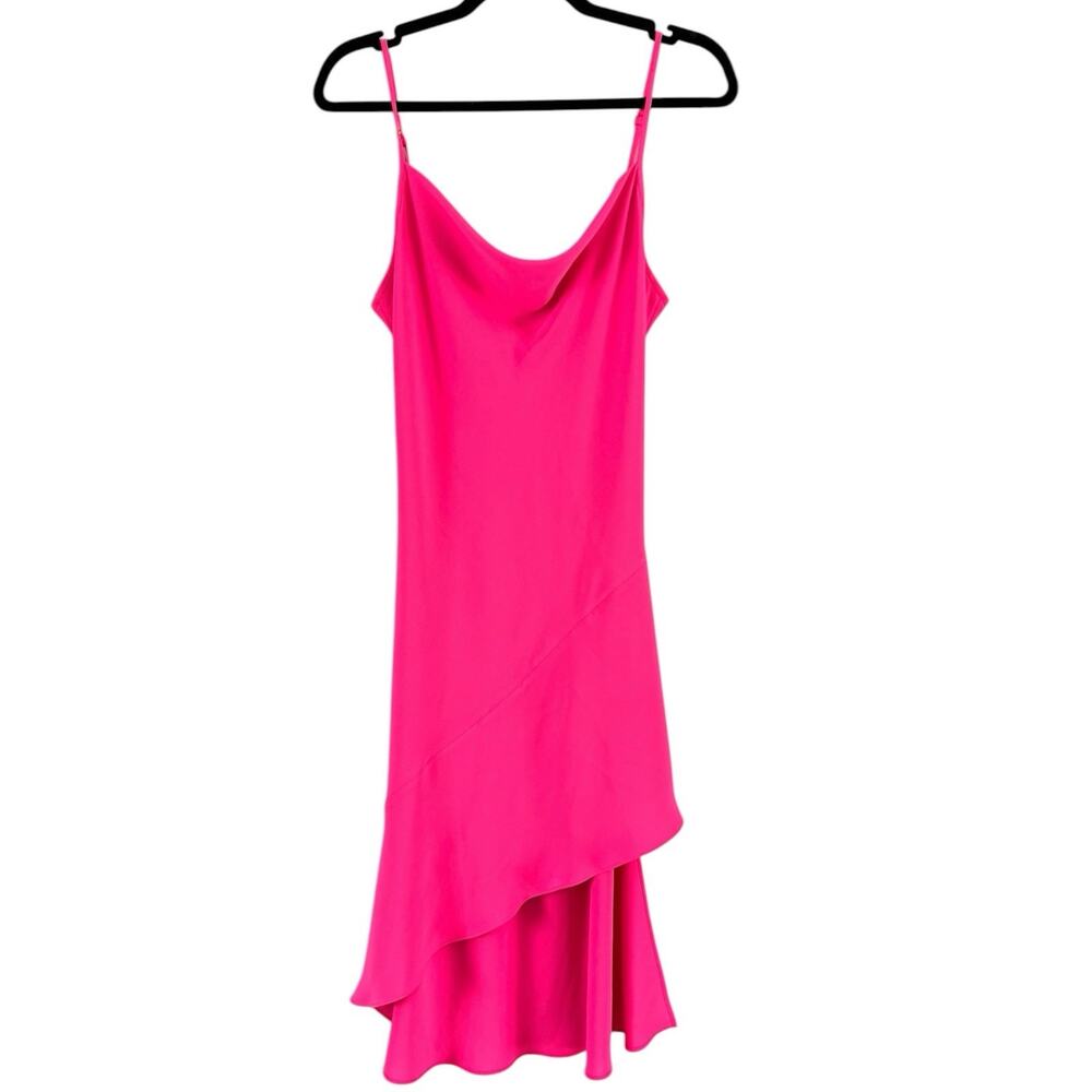 Amanda Uprichard Hot Pink Rafaela Dress Size Medium Cowl Neck Sleeveless USA